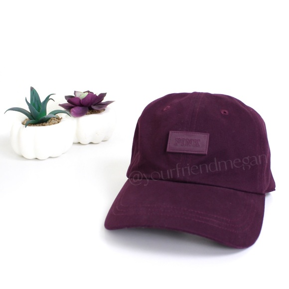 PINK Victoria's Secret Accessories - Victoria’s Secret PINK Plum Strap Back Baseball Cap